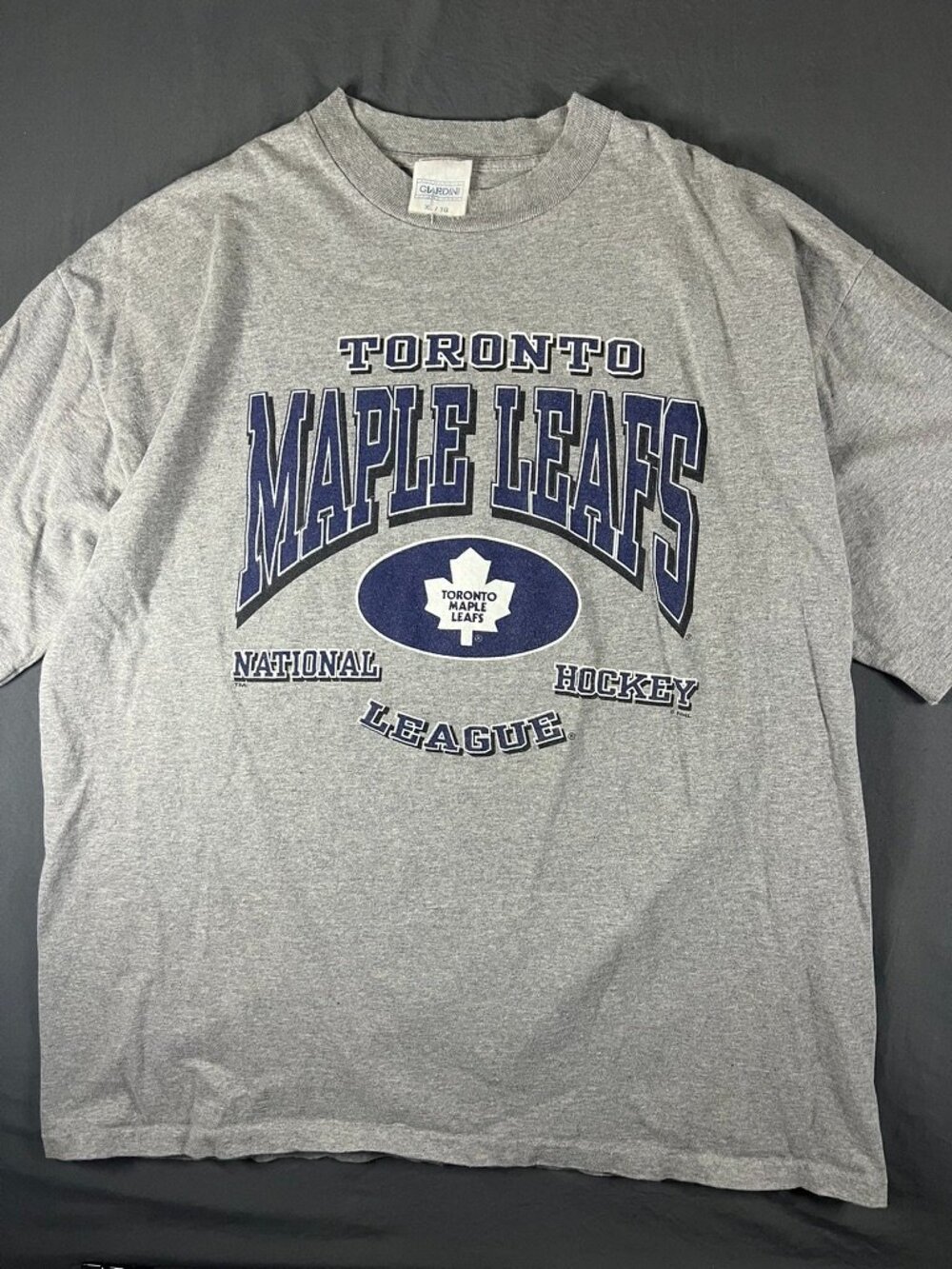 Vintage 90s Toronto Maple Leafs Tee Made In Canada Men’s XL Giardini Gray NHL